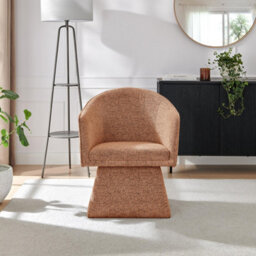 Furniturebox Uk Vera Orange Fabric Accent Chair - thumbnail 2
