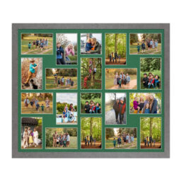 AK Frames 80X70Cm Marble Grey Modern Multi Photo Frame With Emerald Mount - Holds 20 Apertures (18X) 6X4, (2X) 4X4 Photos