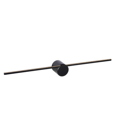 Lucide Mizar Modern Wall Light Bathroom - Led - 1X6W 2700K - Ip44 - Black - image 1