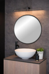 Lucide Mizar Modern Wall Light Bathroom - Led - 1X6W 2700K - Ip44 - Black - thumbnail 4