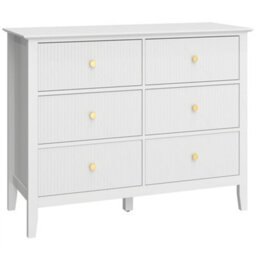 Wyld Haus Lezi 6-Drawer White Fluted Storage Dresser - Wide, Matt Finish, Modern Chest Of Drawers - thumbnail 2
