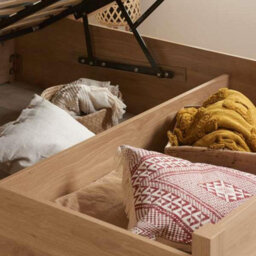 King Size Rattan Ottoman Bed Frame Birlea Croxley Oak 5Ft 150Cm Storage Bedstead - thumbnail 5