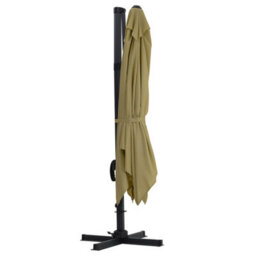 Living And Home 3M Large Square Canopy Rotatable Tilting Garden Rome Umbrella Cantilever Parasol With Cross Base, Taupe - thumbnail 6