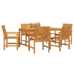 Berkfield Garden Dining Set 6 Pcs Brown 150 X 90 X 74 Cm - thumbnail 3