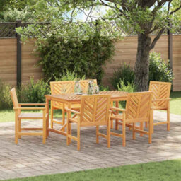 Berkfield Garden Dining Set 6 Pcs Brown 150 X 90 X 74 Cm