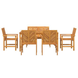 Berkfield Garden Dining Set 6 Pcs Brown 150 X 90 X 74 Cm - thumbnail 8