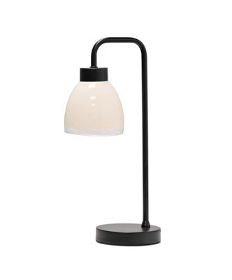 Lighting Supermarket Arch Black Vintage Industrial Table Lamp With St Tropez Glass Shade - image 1