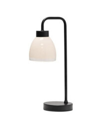 Lighting Supermarket Arch Black Vintage Industrial Table Lamp With St Tropez Glass Shade - thumbnail 1