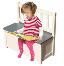 Wadan Wooden Kids Storage Bench, Modern Kids Bench Suitable For Small Rooms, Preschoolers Boys And Girls Activity Build & Playset - thumbnail 4