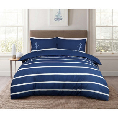 Smart Living Luxury Sailor Striped Duvet Cover With Pillowcases
