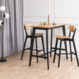 Furniture To Go Roxby Bar Table Included 2 Roxby Bar Stool, Black And Oak - thumbnail 1