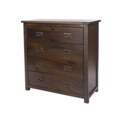 4 Drawer Chest Of Drawers In Dark Lacquered Finish Wood - thumbnail 4