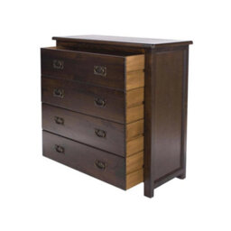 4 Drawer Chest Of Drawers In Dark Lacquered Finish Wood - thumbnail 3