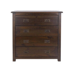 4 Drawer Chest Of Drawers In Dark Lacquered Finish Wood - thumbnail 2