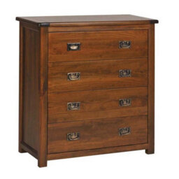 4 Drawer Chest Of Drawers In Dark Lacquered Finish Wood - thumbnail 1