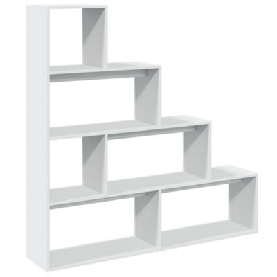 Berkfield Durable Room Divider Bookcase 4-Tier White 143.5X29X143.5 Cm Engineered Wood - image 1