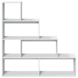 Berkfield Durable Room Divider Bookcase 4-Tier White 143.5X29X143.5 Cm Engineered Wood - thumbnail 5