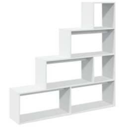 Berkfield Durable Room Divider Bookcase 4-Tier White 143.5X29X143.5 Cm Engineered Wood - thumbnail 7