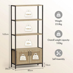 Effect Bookcase For Living Room, Bookshelf With 3 Open Shelves - thumbnail 2
