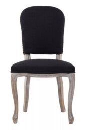 Orsina Black Dining Chair With Wooden Legs, Velvet Dining Chair, Cozy Small Accent Chair For Living Room - thumbnail 2