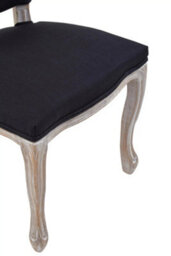 Orsina Black Dining Chair With Wooden Legs, Velvet Dining Chair, Cozy Small Accent Chair For Living Room - thumbnail 6