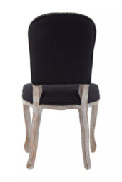 Orsina Black Dining Chair With Wooden Legs, Velvet Dining Chair, Cozy Small Accent Chair For Living Room - thumbnail 4
