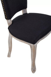 Orsina Black Dining Chair With Wooden Legs, Velvet Dining Chair, Cozy Small Accent Chair For Living Room - thumbnail 7