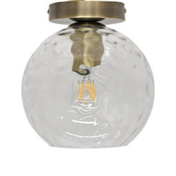 First Choice Lighting Set Of 2 Barnum - Dimple Glass Globe Antique Brass Ceiling Lights - thumbnail 2