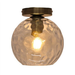 First Choice Lighting Set Of 2 Barnum - Dimple Glass Globe Antique Brass Ceiling Lights - thumbnail 3