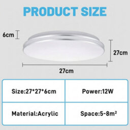 Round Modern Led Ceiling Light Chandelier Dimmable Lamp For Bedroom Living Room Kitchen - thumbnail 2