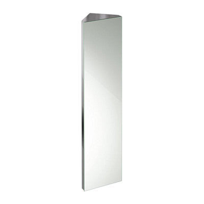 iBathUK 1200 X 300 Tall Stainless Steel Corner Bathroom Mirror Cabinet Modern Storage Unit Mc105 - image 1