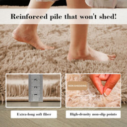 Aspire Homeware Non-Slip Tie Dye Beige Shaggy Rug Soft Fluffy, Living Area And Dining Room Rug, (L)290Cm X (W)200Cm - thumbnail 4