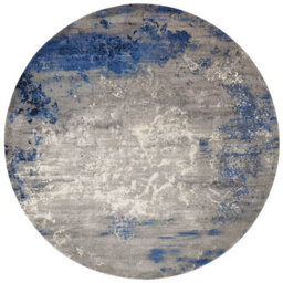 Twilight Blue Funky Luxurious Modern Easy To Clean Abstract Viscose Wool Rug For Living Room, Bedroom - 366Cm X 457Cm - thumbnail 9