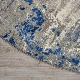 Twilight Blue Funky Luxurious Modern Easy To Clean Abstract Viscose Wool Rug For Living Room, Bedroom - 366Cm X 457Cm - thumbnail 6