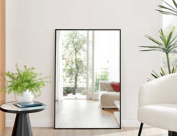 Furniturebox Emma Medium 120X80Cm Black Framed Rectangular Vertical Living Room Hallway Wall Mirror - thumbnail 2