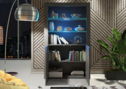 Modern Sideboard Display Cabinet Cupboard Tv Stand Living Room High Gloss Doors - Dark Grey - thumbnail 3