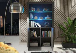 Modern Sideboard Display Cabinet Cupboard Tv Stand Living Room High Gloss Doors - Dark Grey - thumbnail 6