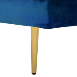 Beliani Right-Hand Chaise Longue Miramas Velvet Navy Blue - thumbnail 7