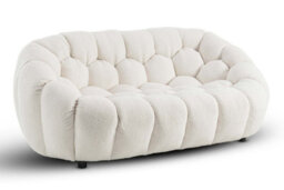 White Teddy Boucle Fabric  3 + 2 Seater Sofa Set For Living Room Atrani - thumbnail 8