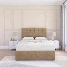 "Sloomy 4Ft Highbury Divan Bed Base Mink Naples ,4 Drawers & 54"" Floor Standing Headboard - Small Double" - thumbnail 2