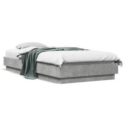 Berkfield Bed Frame Without Mattress Concrete Grey 100X200 Cm - thumbnail 2