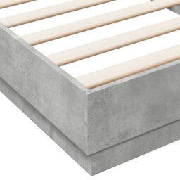 Berkfield Bed Frame Without Mattress Concrete Grey 100X200 Cm - thumbnail 7