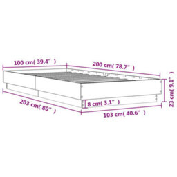 Berkfield Bed Frame Without Mattress Concrete Grey 100X200 Cm - thumbnail 9
