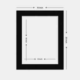 Ak Frames 20X16 Black Picture Mounts To Fit 16X12 Aperture Size - Mount Board Only (No Frame Included) - thumbnail 3