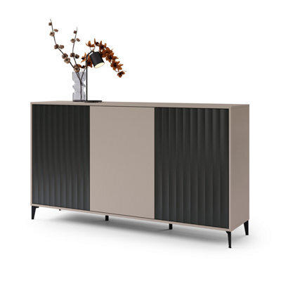 Heze Furniture Rimini Premium 3 Door Sideboard Textured Design - image 1