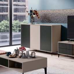 Heze Furniture Rimini Premium 3 Door Sideboard Textured Design - thumbnail 2