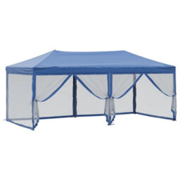 Walplus Folding Party Tent Garden Gazebo Canopy With Sidewalls Blue 3X6 M - thumbnail 6