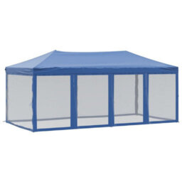 Walplus Folding Party Tent Garden Gazebo Canopy With Sidewalls Blue 3X6 M - thumbnail 2