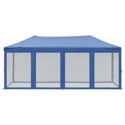 Walplus Folding Party Tent Garden Gazebo Canopy With Sidewalls Blue 3X6 M - thumbnail 3