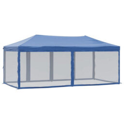 Walplus Folding Party Tent Garden Gazebo Canopy With Sidewalls Blue 3X6 M - thumbnail 5